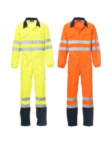 Tuta alta visibilita' multitasche lavoro Payper ship uomo arancio giallo fluo