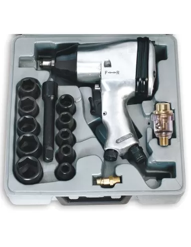 1 - Set avvitatore ad impulsi pneumatico pistola aria compressa 1/2" Fervi 0044