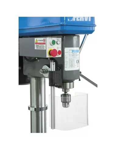 2 - Trapano a colonna da ferro trifase trasmissione a cinghia 400v 1,5 kw Fervi t032