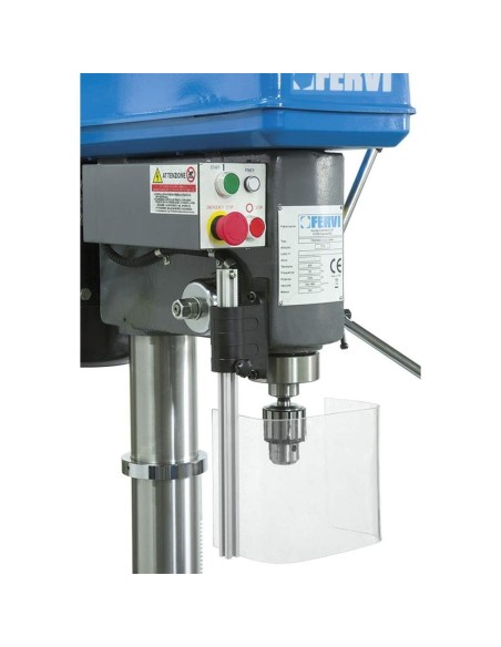 Trapano a colonna da ferro trifase trasmissione a cinghia 400v 1,5 kw Fervi t032