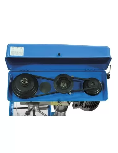 4 - Trapano a colonna da ferro trifase trasmissione a cinghia 400v 1,5 kw Fervi t032