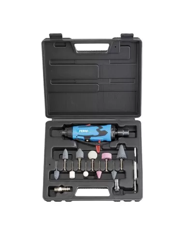 1 - Smerigliatrice pneumatica assiale aria compressa con mollettine 10 pz Fervi 0050