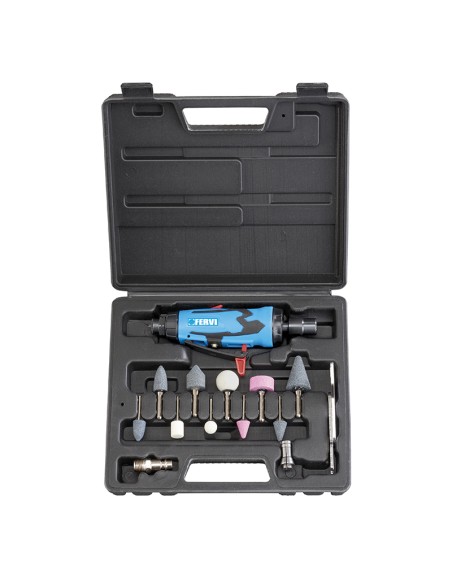 Smerigliatrice pneumatica assiale aria compressa con mollettine 10 pz Fervi 0050