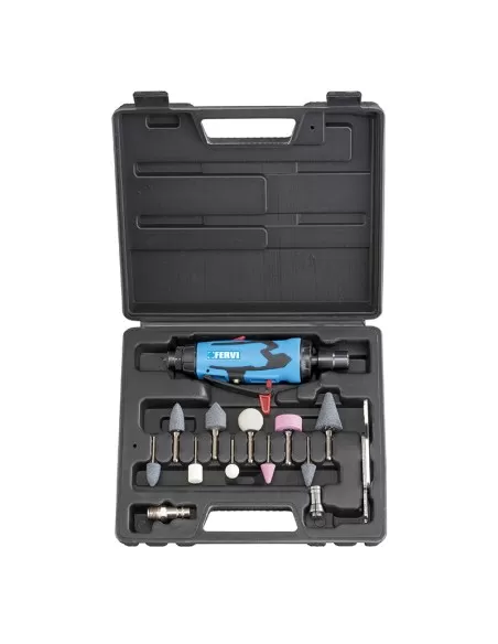 1 - Smerigliatrice pneumatica assiale aria compressa con mollettine 10 pz Fervi 0050 1 - Smerigliatrice pneumatica assiale aria compressa con mollettine 10 pz Fervi 0050