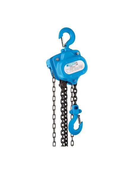 Paranco manuale a catena 1 ton alzata 3 m sollevatore 1000kg argano Fervi 0056/1