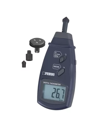1 - Contagiri digitale tachimetro a contatto professionale Fervi c069
