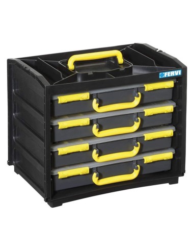 Cassettiera cassetta 4 valigette cassetti porta minuteria officina Fervi c313