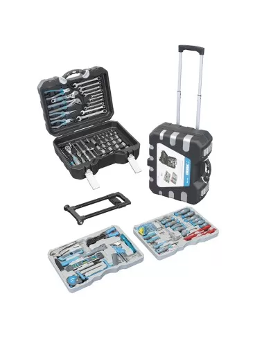1 - Valigia trolley cassetta set utensili attrezzi chiavi inserti 175 pz Fervi 0165