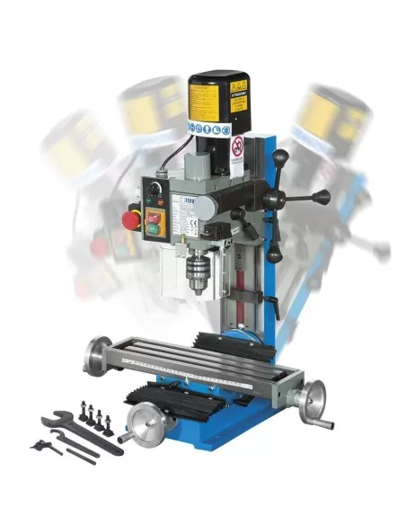 Trapano fresa da banco inclinabile ad ingranaggi Fervi t058