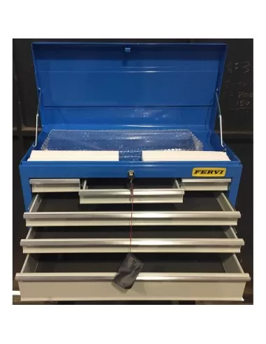 3 - Cassetta cassettiera porta attrezzi utensili 6 cassetti Fervi c900/a