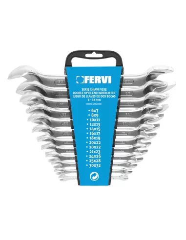 1 - Set kit 12 pz chiavi metriche fisse Fervi 0222