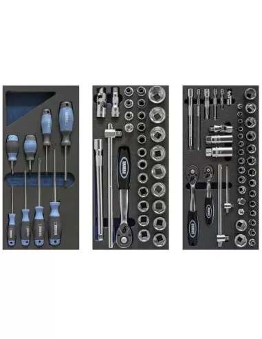 3 - Carrello cassettiera con utensili attrezzi 113 pz officina Fervi c900/cc01