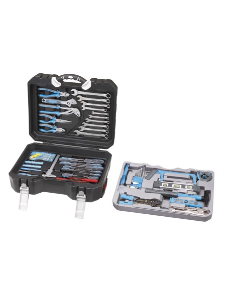 Valigia cassetta set utensili attrezzi chiavi inserti 132 pezzi Fervi 0315