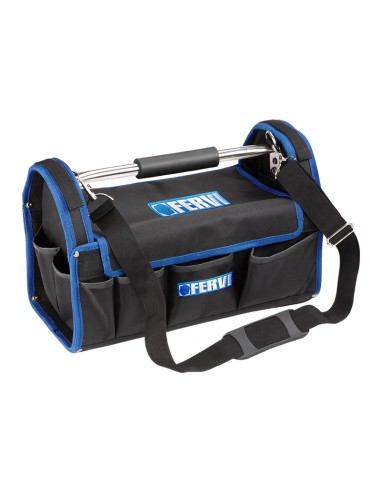 1 - Borsa valigia porta utensili attrezzi 40x22.5x25 cm con tracolla Fervi 0390