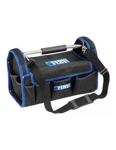 1 - Borsa valigia porta utensili attrezzi 40x22.5x25 cm con tracolla Fervi 0390