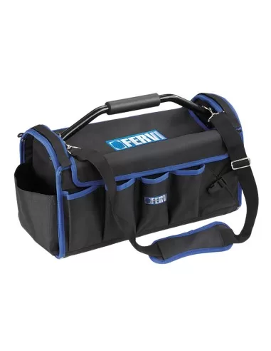 1 - Borsa valigia porta utensili attrezzi 48x25x22.5 cm con tracolla Fervi 0395