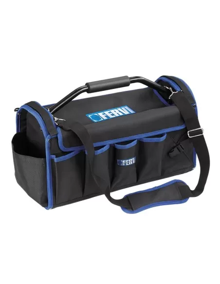 1 - Borsa valigia porta utensili attrezzi 48x25x22.5 cm con tracolla Fervi 0395