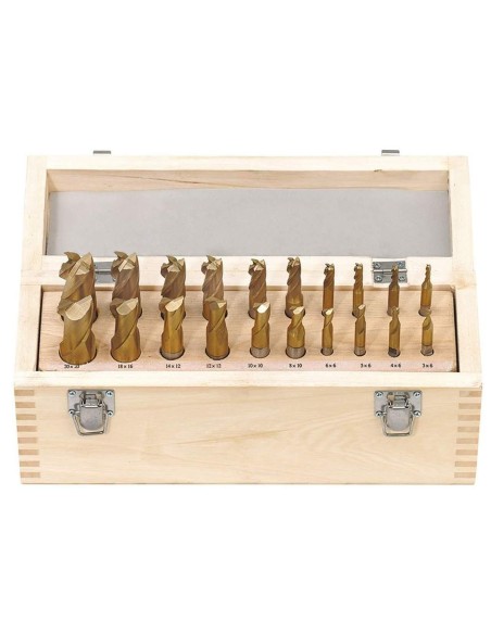 Serie 20 frese candela frontali 2 e 4 tagli finitura ferro metallo Fervi f001/20