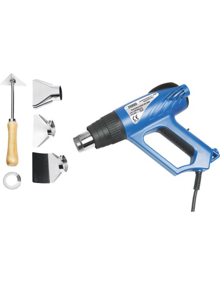 Set sverniciatore aria calda pistola termica schermo lcd + accessori Fervi 0444 Set sverniciatore aria calda pistola termica schermo lcd + accessori Fervi 0444