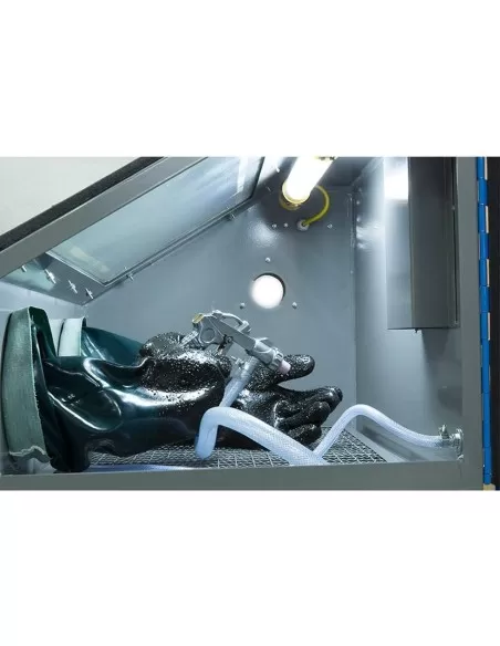 Sabbiatrice da banco cabina sabbiatura con pistola guanti Fervi 0487