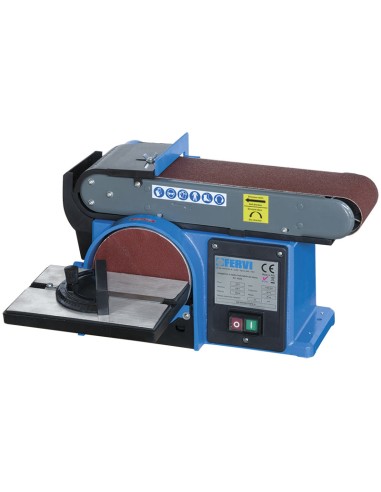 Levigatrice combinata nastro 100 mm disco 150 mm da banco inclinabile Fervi 0505
