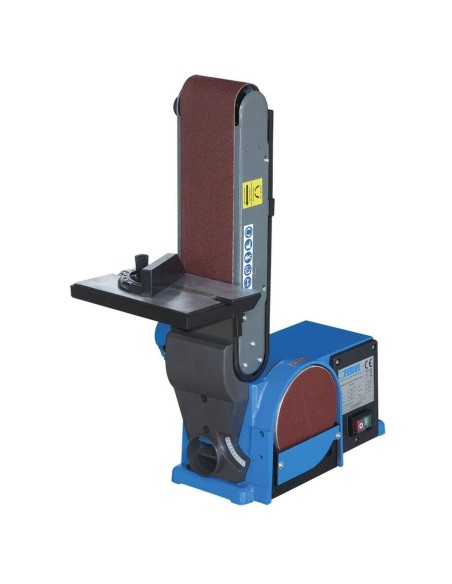 Levigatrice combinata nastro 100 mm disco 150 mm da banco inclinabile Fervi 0505