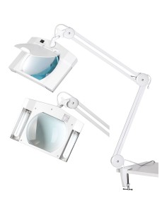 Lampada snodata con lente da banco laboratorio ufficio officina casa Fervi 0516