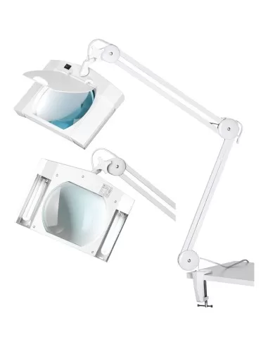 1 - Lampada snodata con lente da banco laboratorio ufficio officina casa Fervi 0516