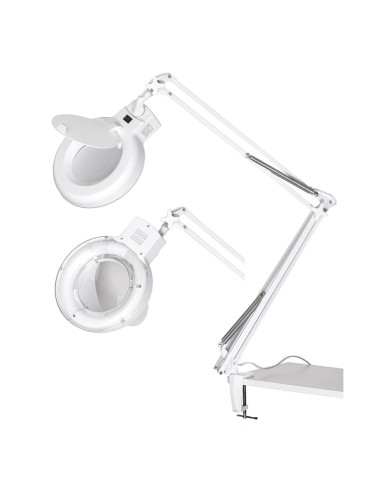 Lampada snodata da banco laboratorio ufficio officina casa con lente Fervi 0530