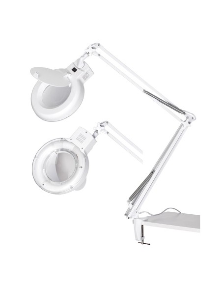 Lampada snodata da banco laboratorio ufficio officina casa con lente Fervi 0530