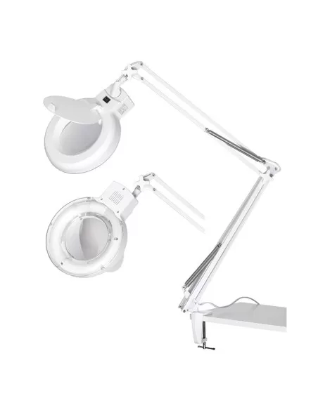 1 - Lampada snodata da banco laboratorio ufficio officina casa con lente Fervi 0530