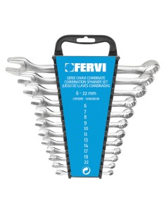 1 - Set kit 12 pz di chiavi combinate metriche fisse e stella 6 - 22 mm Fervi 0546