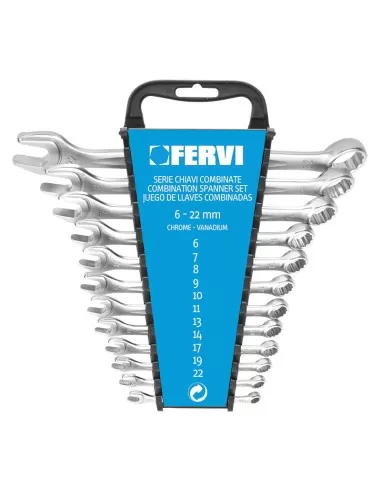 1 - Set kit 12 pz di chiavi combinate metriche fisse e stella 6 - 22 mm Fervi 0546
