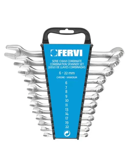 1 - Set kit 12 pz di chiavi combinate metriche fisse e stella 6 - 22 mm Fervi 0546