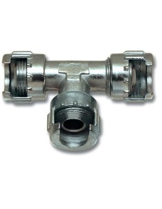 RACCORDO A "T" DI GIUNZIONE CON DADO FRESATO COMPRESSORE ARIA COMPRESSA 1/4"