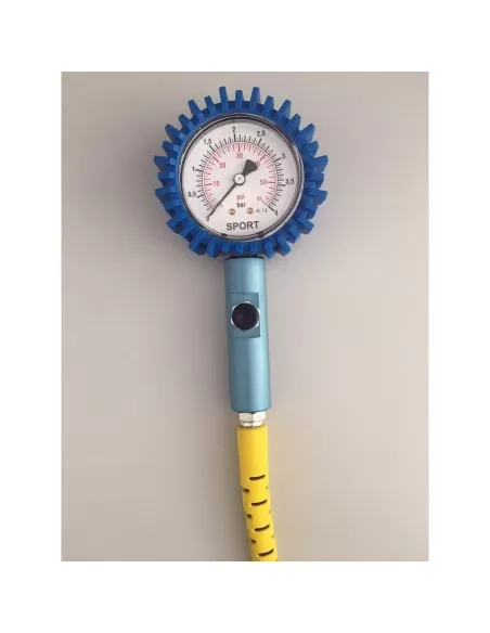 6 - MANOMETRO PRESSIONE GOMME PNEUMATICI MOTO AUTO 0 - 4 BAR 80 MM