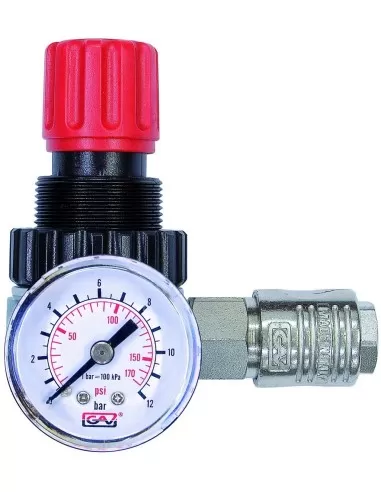 1 - RIDUTTORE DI PRESSIONE MICRO 1/4 CON RUBINETTO AUTOMATICO ARIA COMPRESSORE