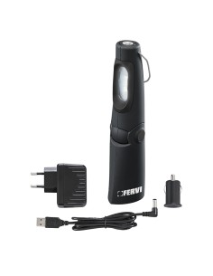 Lampada torcia a led ricaricabile magnetica portatile con gancio Fervi 0889