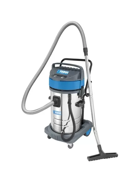 1 - Aspiratore aspirapolvere aspiraliquidi industriale 80l 2 motori Fervi a040/802