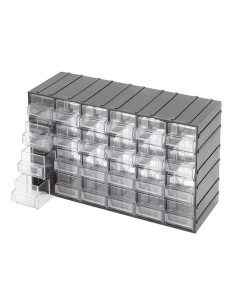 Cassettiera con 24 cassetti estraibili trasparenti portaminuteria Fervi c085/24