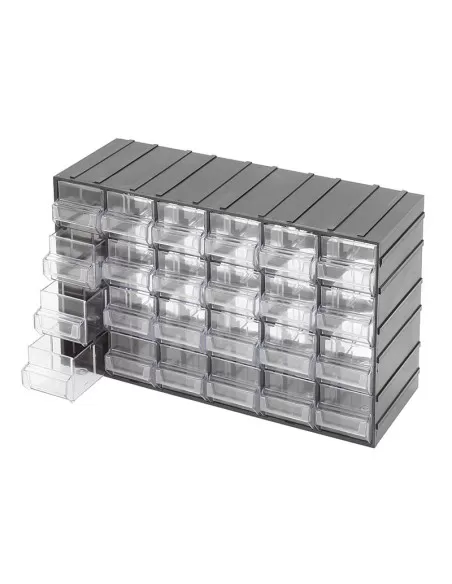 1 - Cassettiera con 24 cassetti estraibili trasparenti portaminuteria Fervi c085/24