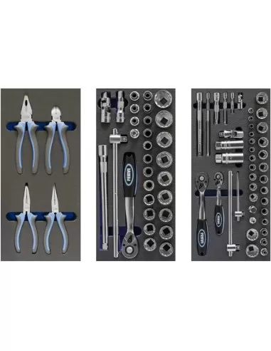 2 - Carrello cassettiera con utensili attrezzi 159 pz officina Fervi c960/cc01