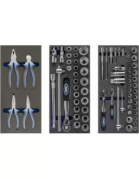 2 - Carrello cassettiera con utensili attrezzi 159 pz officina Fervi c960/cc01