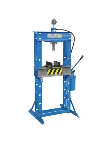 1 - Pressa idraulica manuale 30t manometro pistone mobile 2 velocita' Fervi p001/30