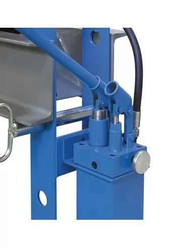 5 - Pressa idraulica manuale 30t manometro pistone mobile 2 velocita' Fervi p001/30