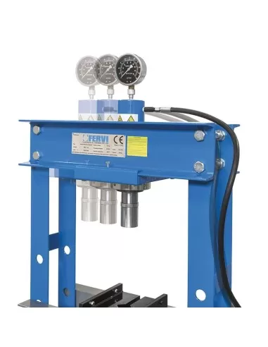 6 - Pressa idraulica manuale 30t manometro pistone mobile 2 velocita' Fervi p001/30