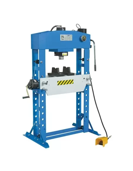 Pressa idraulica manuale e pneumatica 2 velocita' 75 ton Fervi p001/75