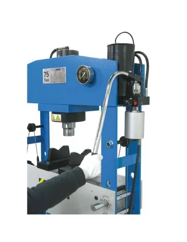 Pressa idraulica manuale e pneumatica 2 velocita' 75 ton Fervi p001/75