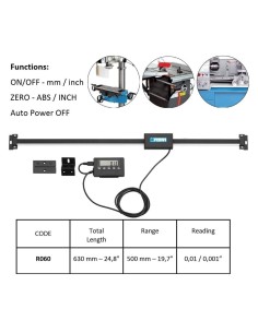 Riga visualizzatore digitale multifunzione 630mm tornio fresa pialla Fervi r060