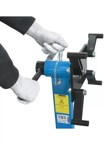 Cavalletto supporto motore 450 kg ruote girevoli Fervi s019